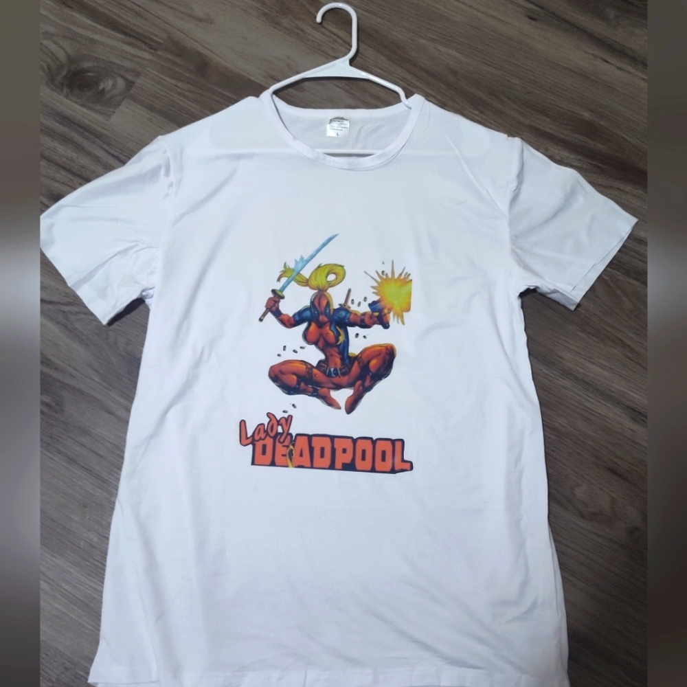 Brand New Custom Made Lady Deadpool T-shirt
